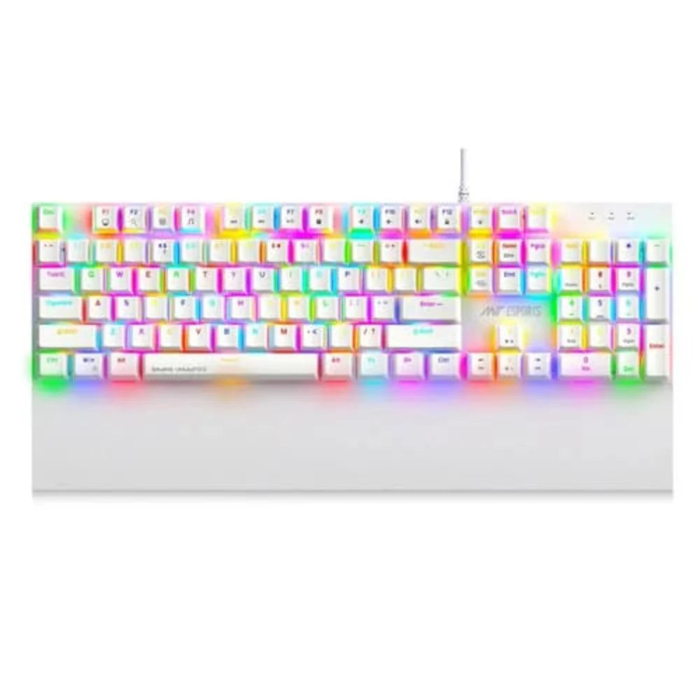 ANT ESPORTS MK4100 Full Size RGB Wired Gaming Keyboard ( White ) ( Red Switch )