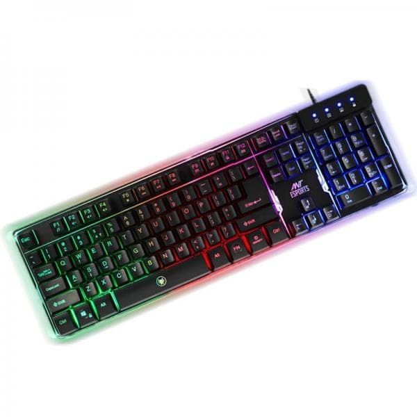 ANT ESPORTS MK700 Pro Full Size Backlit Rainbow Membrane Wired Gaming Keyboard (Black) (Membrane Keyboard) (MK700)