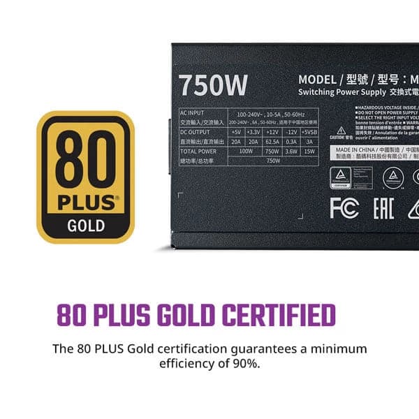 COOLER MASTER MWE 750 V2 80 Plus Gold Fully Modular Power Supply (750W)
