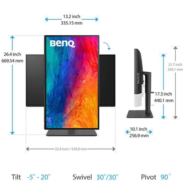 BENQ PD2506Q 25 Inch 2K QHD 60Hz IPS Panel 100% SRGB 5MS AMD Freesync Gaming Monitor