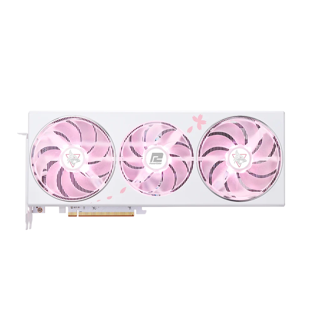 POWERCOLOR Radeon RX 7800 XT HellHound Sakura OC White 16GB AMD Graphic Card