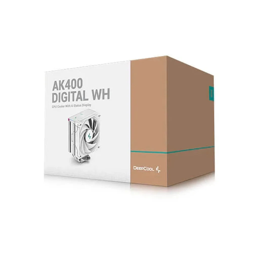 DEEPCOOL AK400 Digital WH 120mm Single Tower CPU Air Cooler With ARGB LED Strips (White)