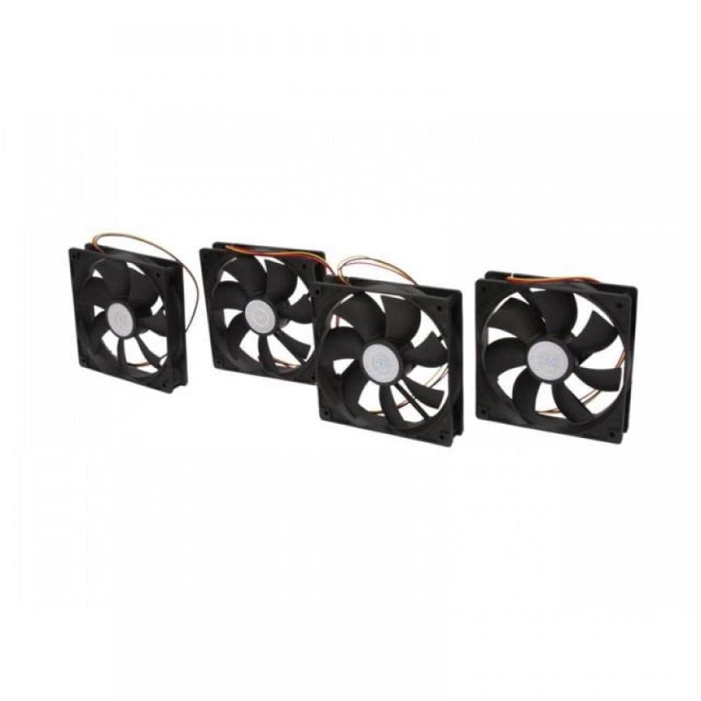 COOLER MASTER 120 S12 120mm Non-RGB Cabinet Fan (Black) (Four Pack)