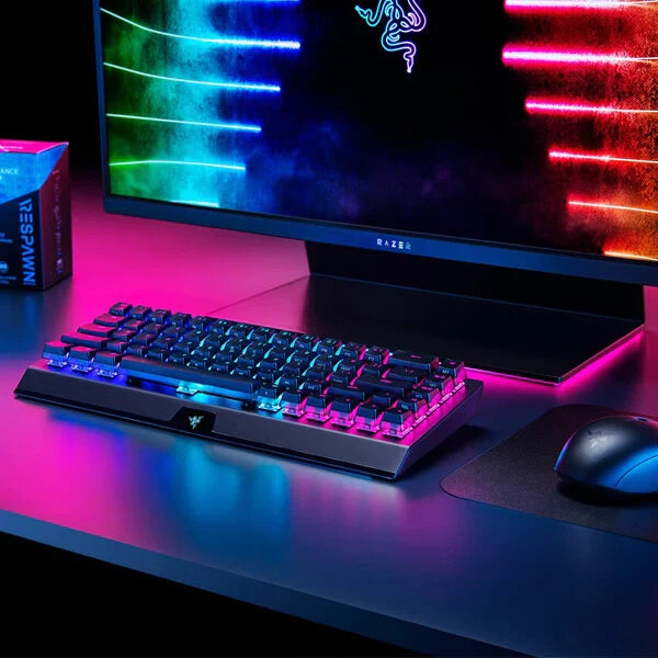 RAZER BlackWidow V3 Mini HyperSpeed Phantom Edition 65% RGB Mechanical Wireless Gaming Keyboard ( Green Switch )