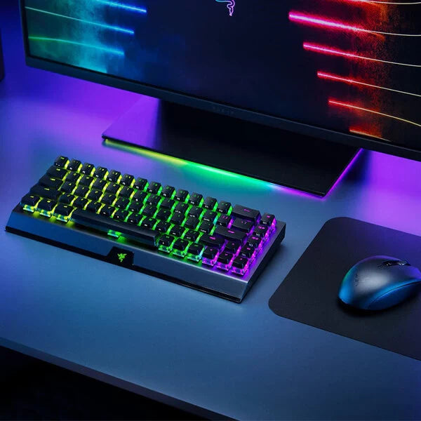 RAZER BlackWidow V3 Mini HyperSpeed Phantom Edition 65% RGB Mechanical Wireless Gaming Keyboard ( Linear Yellow Switch )