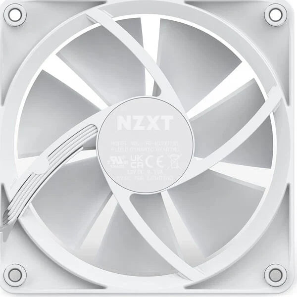 NZXT F120 RGB 120mm Cabinet Fans White (Single Pack)
