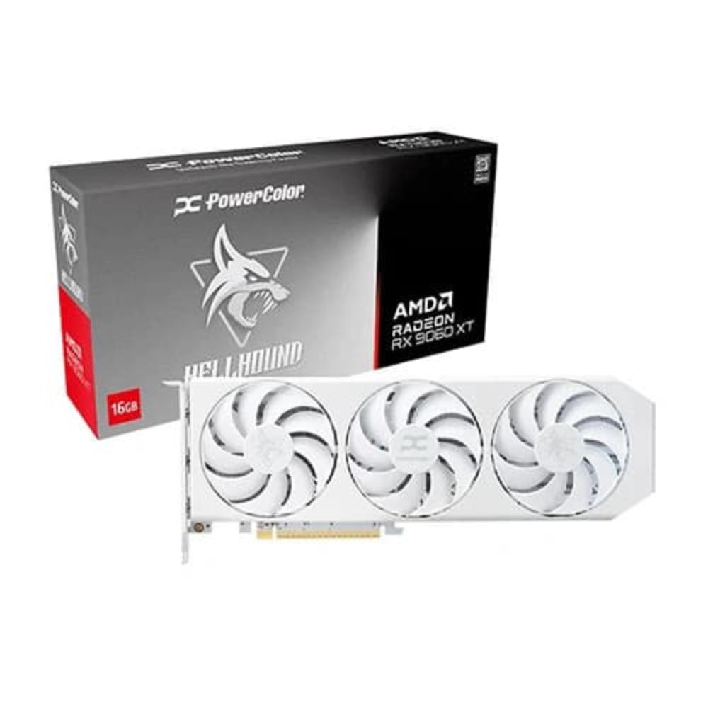 POWERCOLOR Radeon Spectral RX 9060 XT Hellhound White 16GB AMD Graphic Card