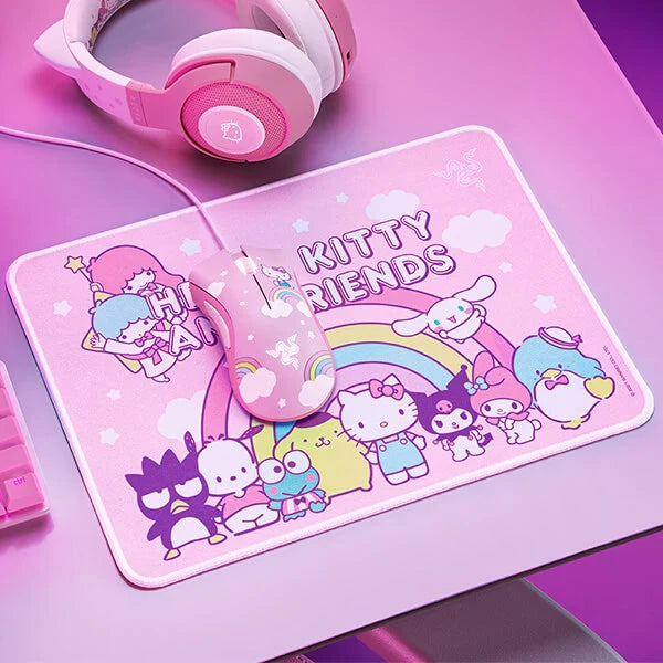 RAZER DeathAdder Essential Mouse Plus Goliathus Medium Wired Ergonomic Gaming Mouse ( RZ83-03850100-B3M1 ) ( 6400DPI / 5 Macro Button ) ( Hello Kitty And Friend Edition )