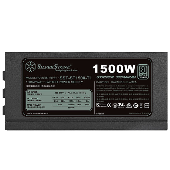 SILVERSTONE SERIES SST ST1500 TI 1500W 80+ Titanium Fully Modular ATX 2.0 Power Supply