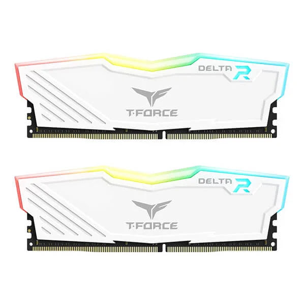 TEAMGROUP T-Force Delta 32GB ( 16GBx2 ) 3600MHz DDR4 RAM ( White ) ( CL18 )