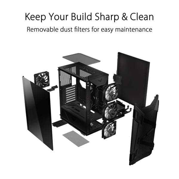 ASUS TUF Gaming GT301 ARGB ATX Mid Tower Cabinet (Black)