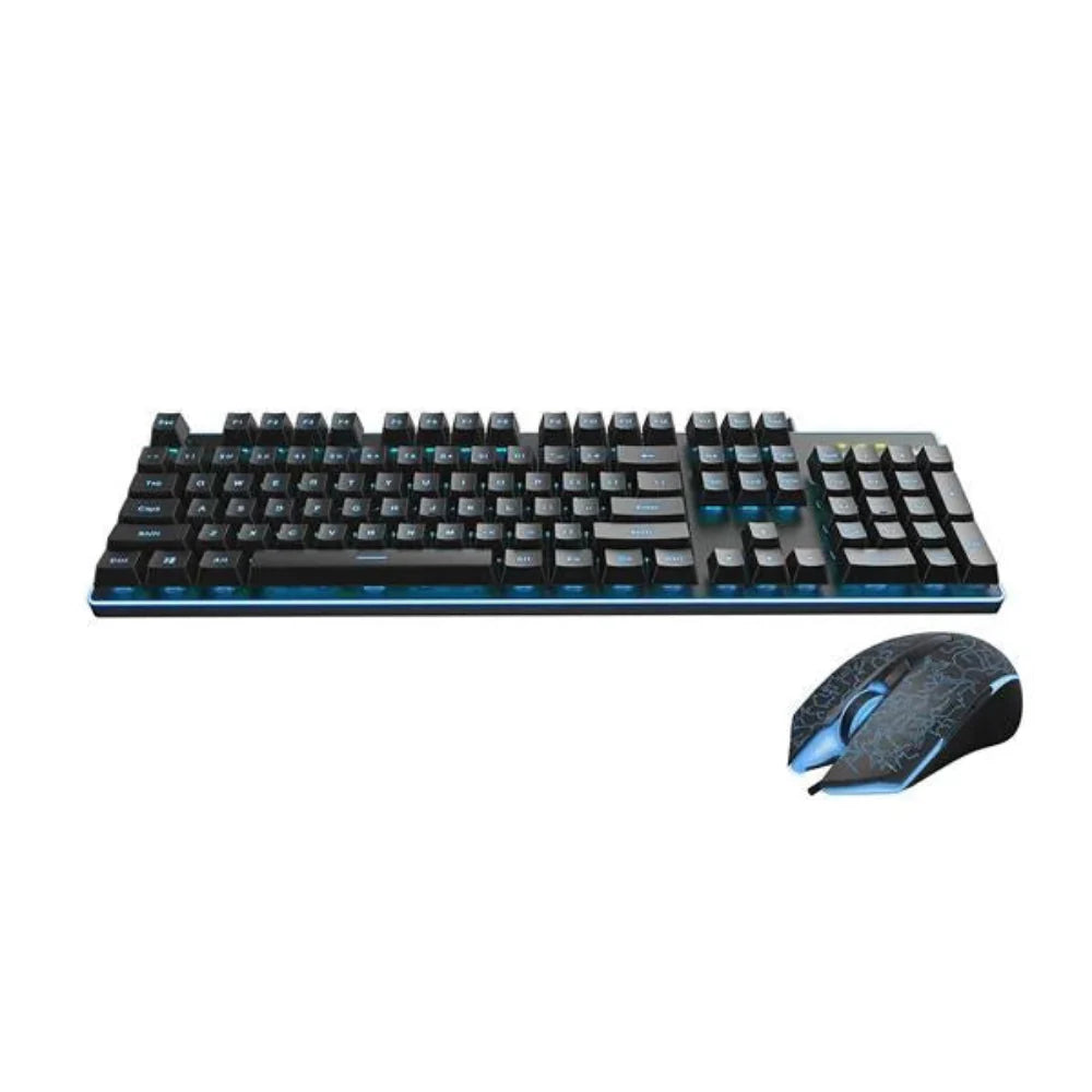 RAPOO V100S RGB Membrane Wired Full Size Gaming Keyboard and Mouse Combo