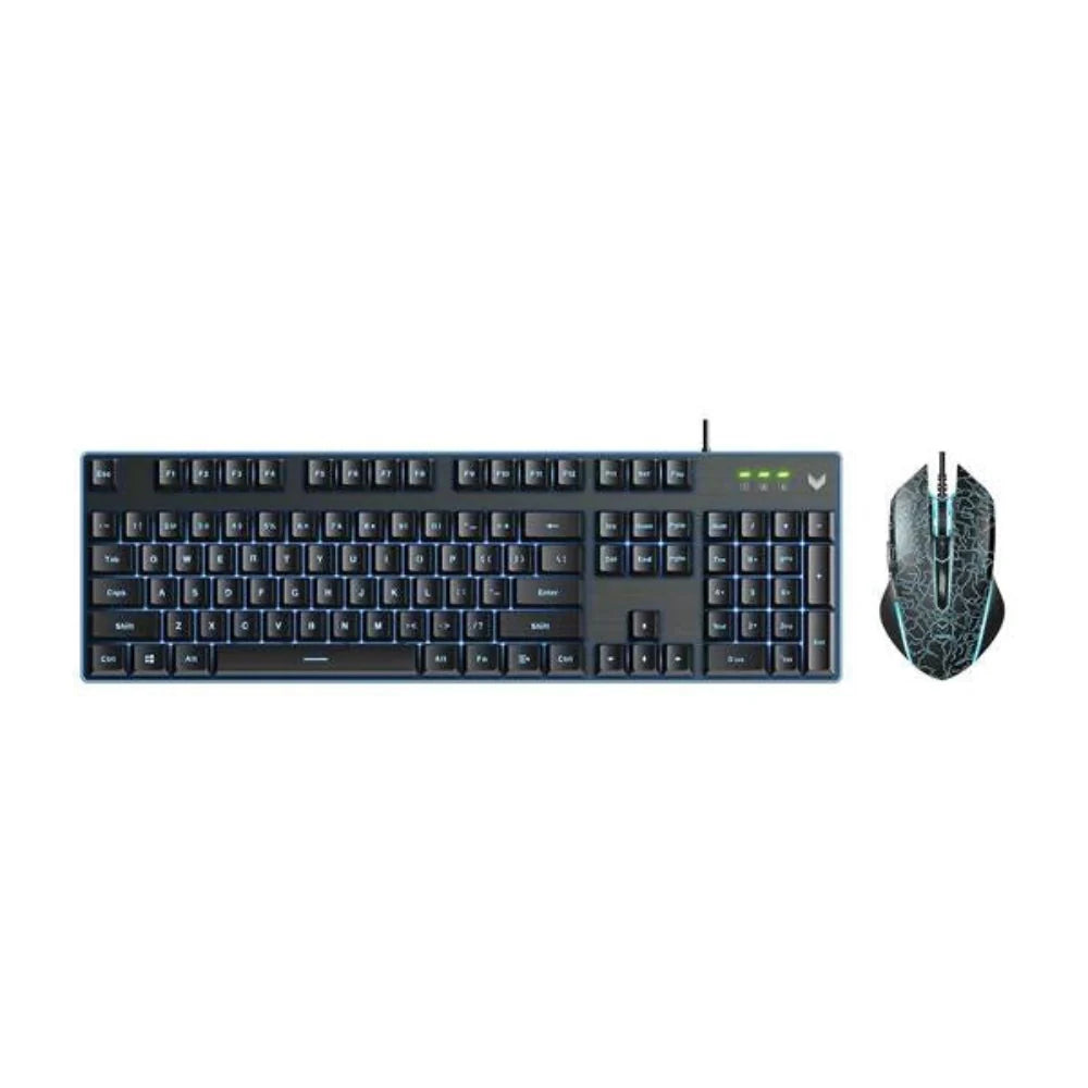 RAPOO V100S RGB Membrane Wired Full Size Gaming Keyboard and Mouse Combo
