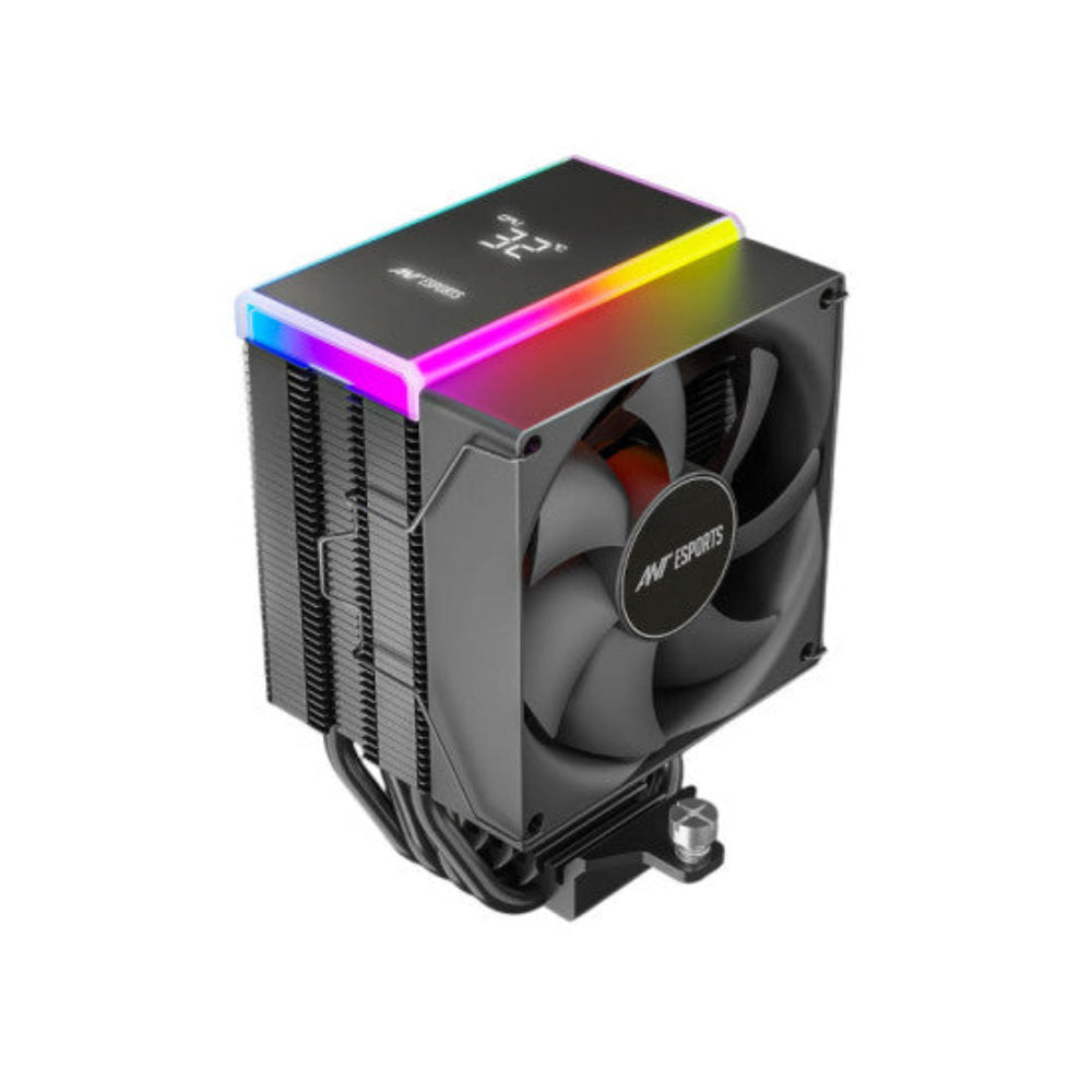 ANT ESPORTS V4 Digital ARGB 120mm CPU Air Cooler ( Black ) ( With LCD Display )