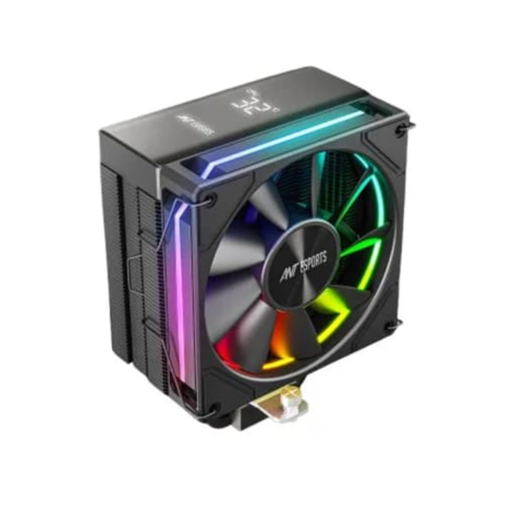 ANT ESPORTS V6 Digital ARGB 120mm CPU Air Cooler ( Black ) ( With Temperature Display )