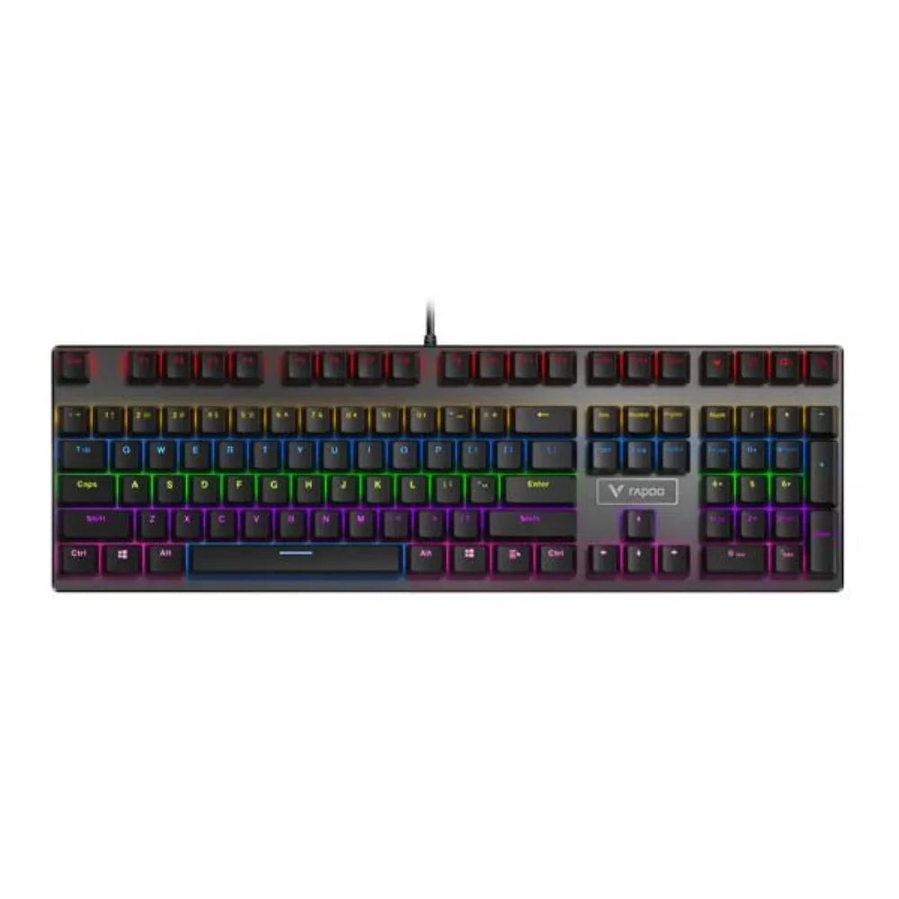 RAPOO V700 RGB Mechanical Wired Full Size Gaming Keyboard ( Black ) ( Clicky Blue Mechanical Switch )