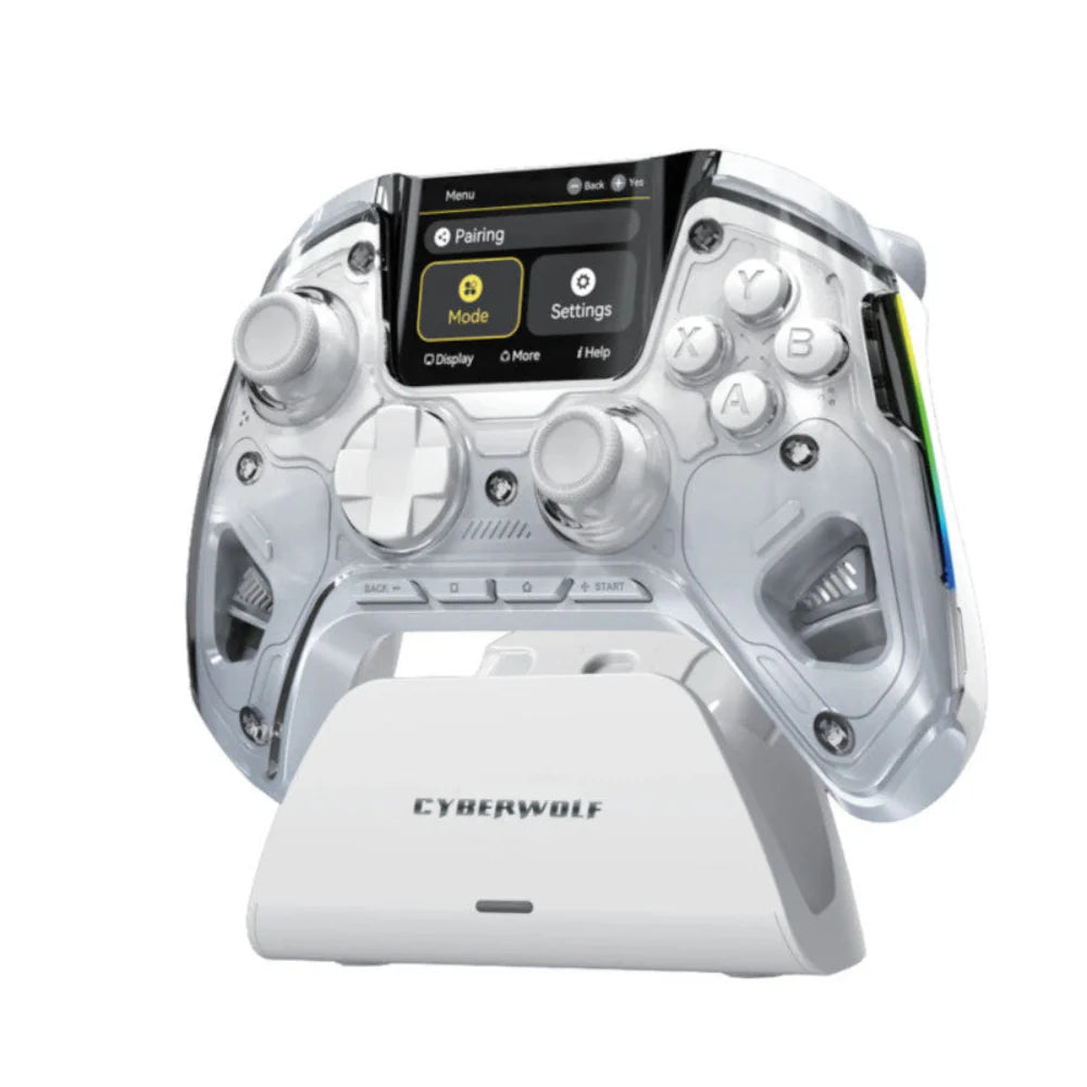 CYBERWOLF Vision Alpha Wireless Controller ( White ) ( With Display )