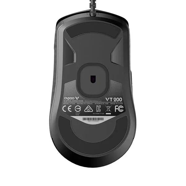 RAPOO VT200 Wired / Wireless Ergonomic Gaming Mouse ( VT200 ) ( 6200DPI / 8 Macro Button ) ( Black )