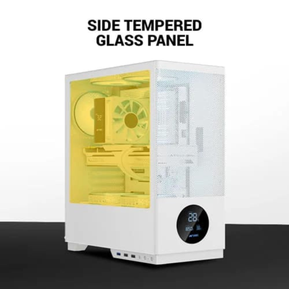 ANT ESPORTS X2 LCD ARGB ATX Mid Tower Cabinet (White)