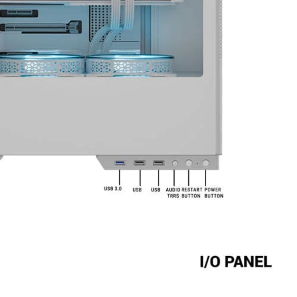 ANT ESPORTS X2 LCD ARGB ATX Mid Tower Cabinet (White)