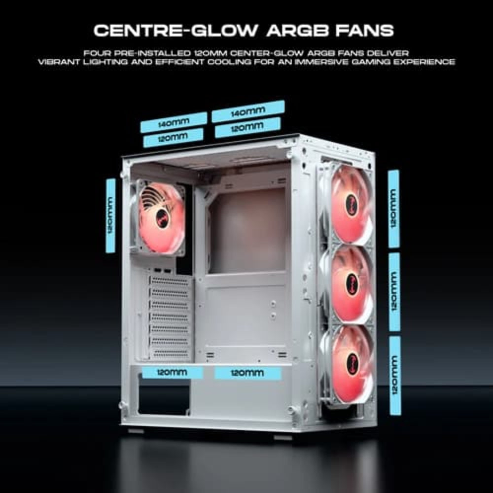 DAWG X 440 ARGB ATX Mid Tower Cabinet ( White )