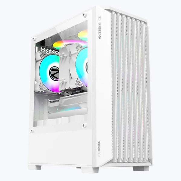 ZEBRONICS Genesis ARGB MATX Mini Tower Cabinet ( White )
