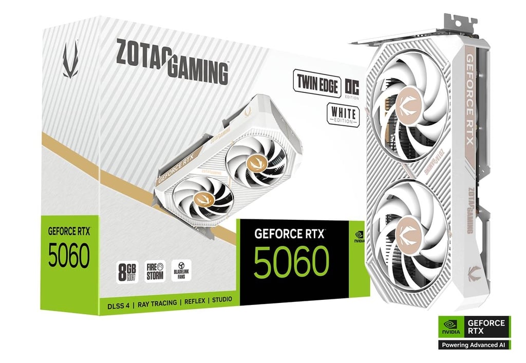 ZOTAC Gaming GeForce RTX 5060 Twin Edge OC White 8GB NVIDIA Graphic Card
