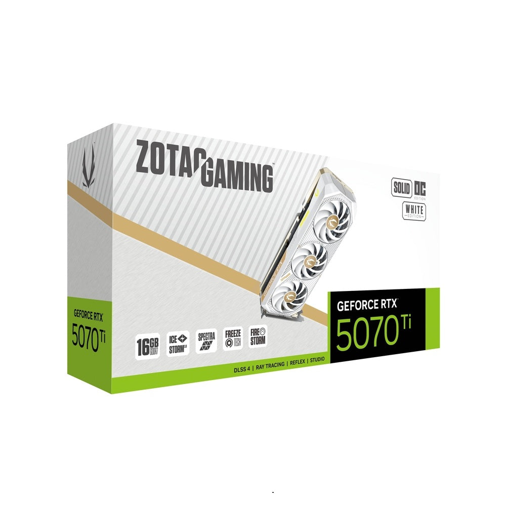 ZOTAC GAMING GeForce RTX 5070 Ti Solid Core OC White Edition 16GB Nvidia Graphic Card