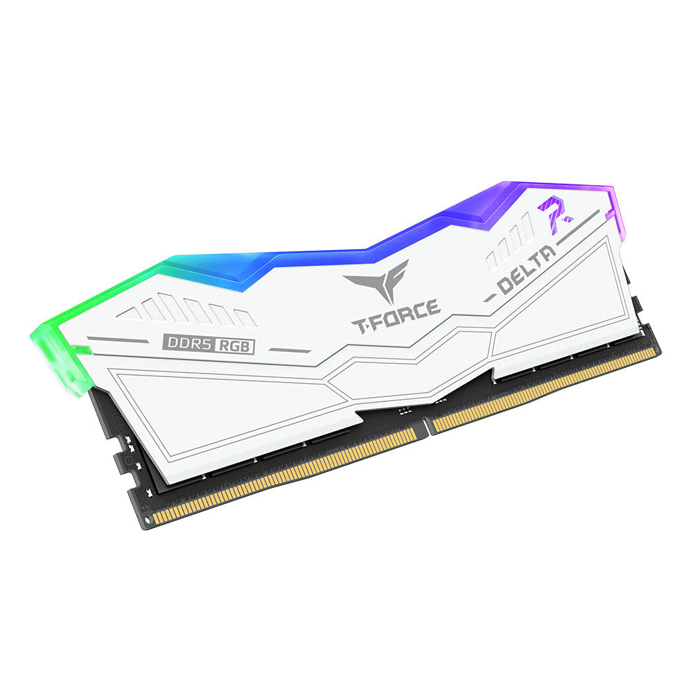 TEAMGROUP T-Force Delta RGB 64GB ( 32GBx2 ) 6400MHz DDR5 RAM ( White ) ( CL40 )