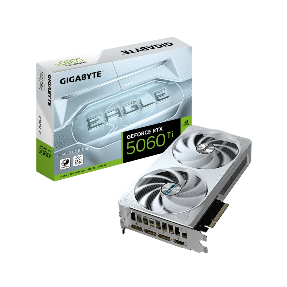GIGABYTE RTX 5060 Ti Eagle OC Ice 16GB White Nvidia Graphic Card