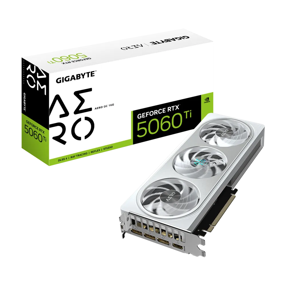 GIGABYTE GeForce RTX 5060 Ti AERO OC 16GB White Nvidia Graphic Card