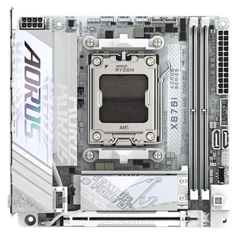 GIGABYTE X870I Aorus Pro ICE DDR5 AMD Motherboard (White)