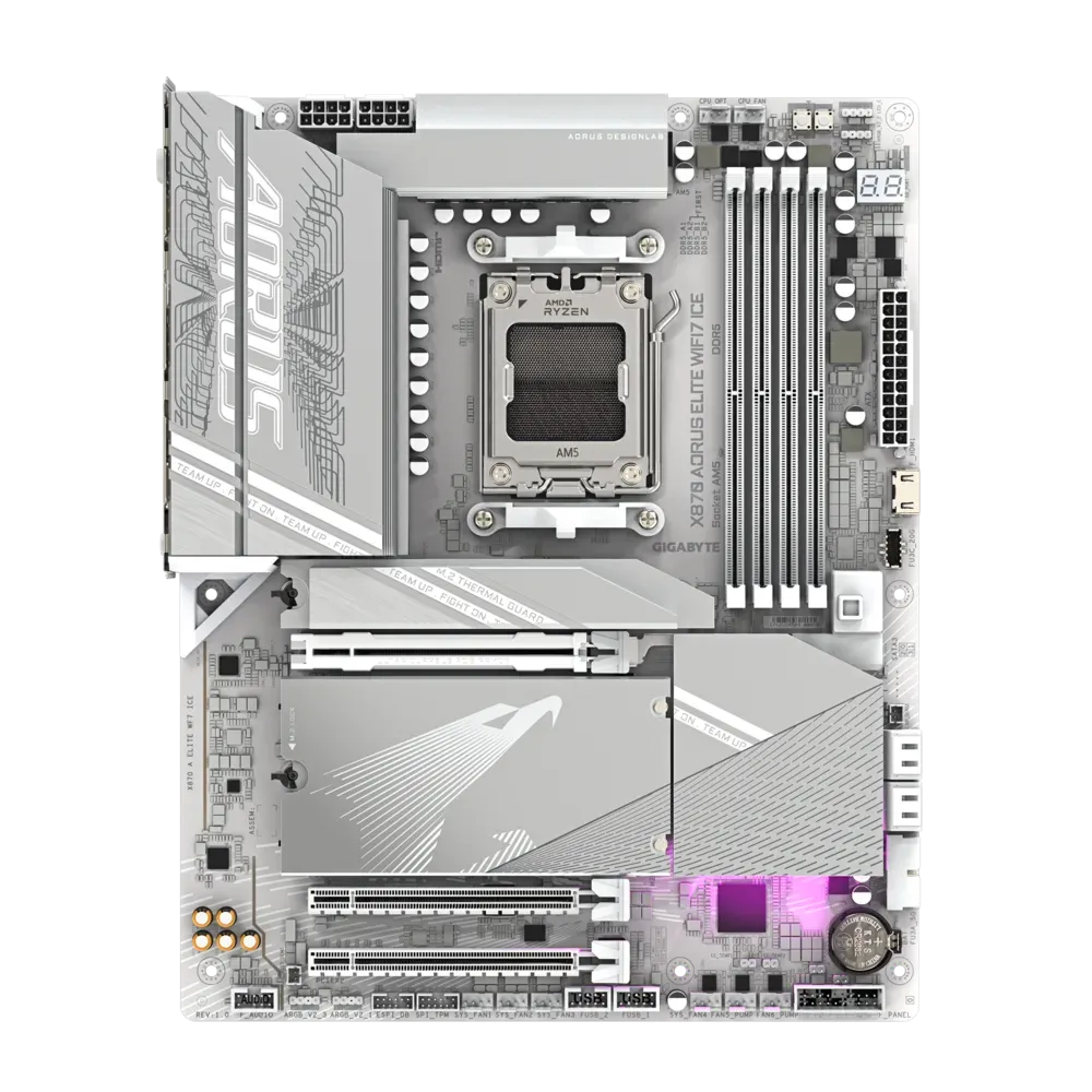 GIGABYTE X870 AORUS ELITE WIFI7 ICE DDR5 AMD Motherboard ( White )