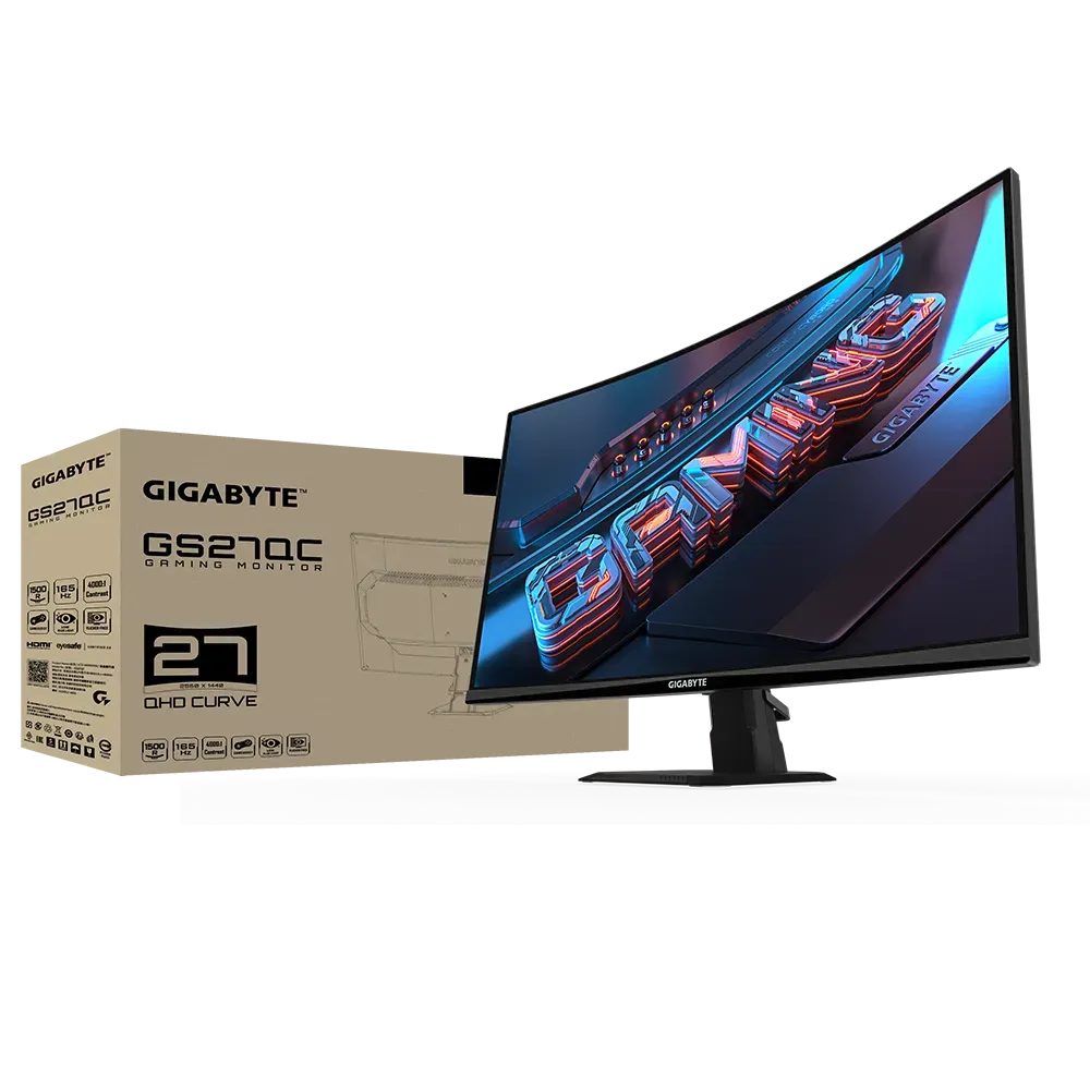 GIGABYTE GS27QC 27 Inch QHD 165Hz VA Panel 108%SRGB 1MS Adaptive Sync VA Gaming Monitor