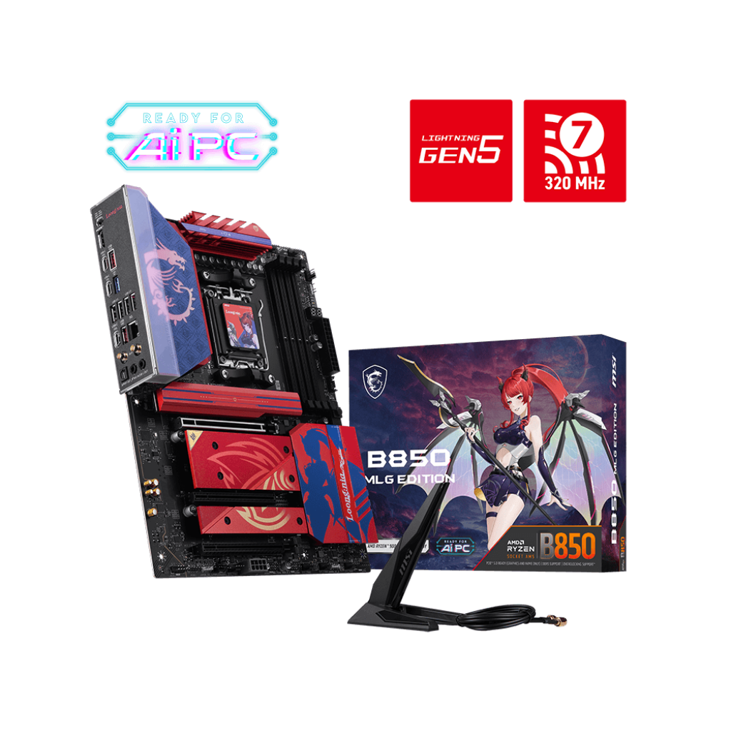 MSI B850 MLG Edition Wifi7 DDR5 AMD Motherboard ( Red )