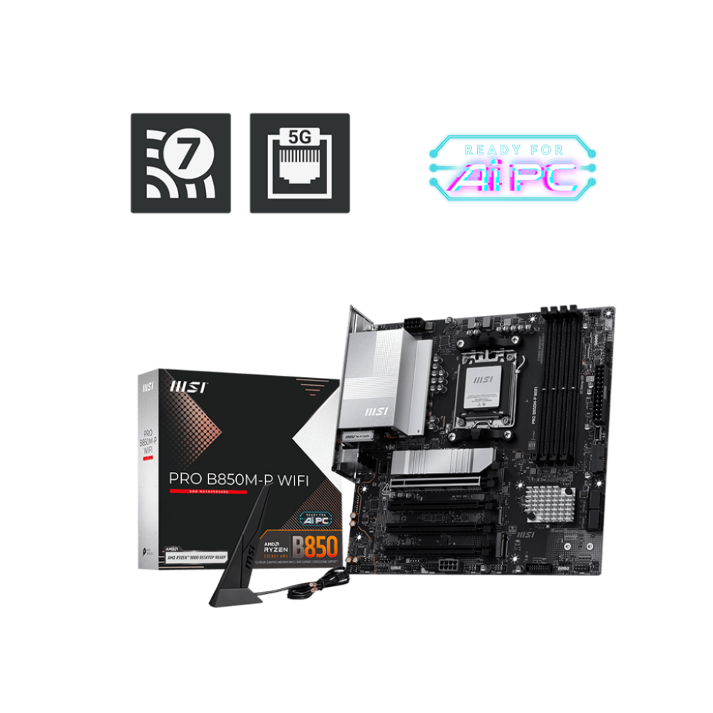 MSI Pro B850M-P Wifi DDR5 AMD Motherboard