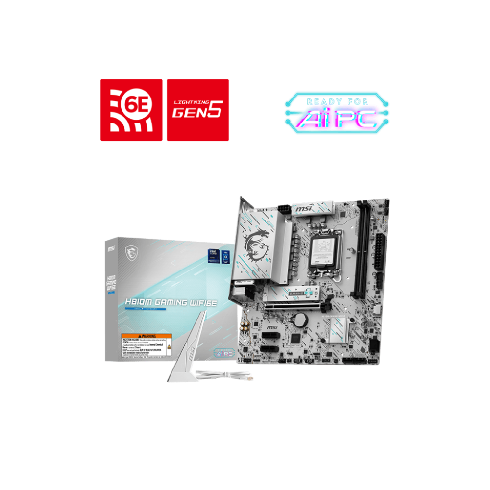 MSI H810M Gaming Wifi6E DDR5 Intel Motherboard ( White )