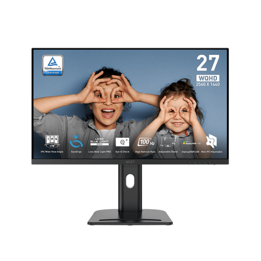 MSI Pro MP273QP E2 27 Inch 2K QHD 100Hz IPS Panel 118%SRGB 1MS Adaptive Sync Business Monitor