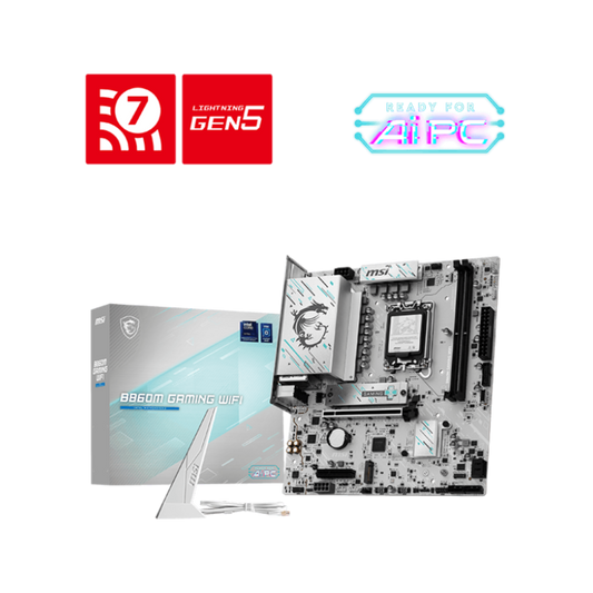 MSI B860M Gaming Wifi7 DDR5 Intel Motherboard ( White )