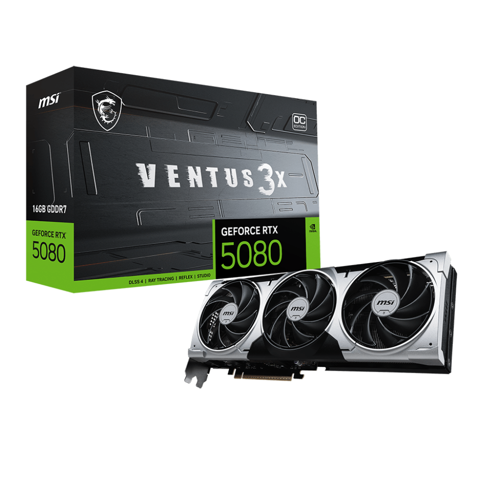 MSI Geforce RTX 5080 Ventus 3X OC Plus 16GB NVIDIA Graphic Card