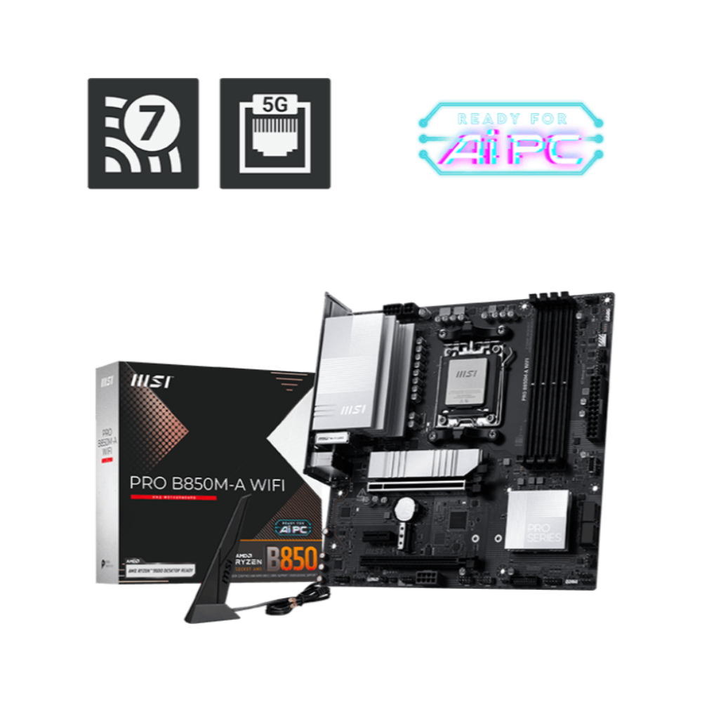 MSI Pro B850M-A Wifi7 DDR5 AMD Motherboard