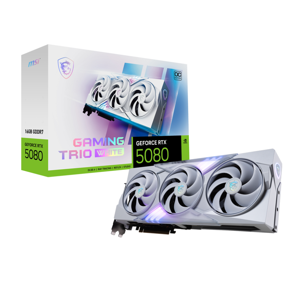 MSI GeForce RTX 5080 Gaming Trio OC 16GB NVIDIA Graphic Card ( White )