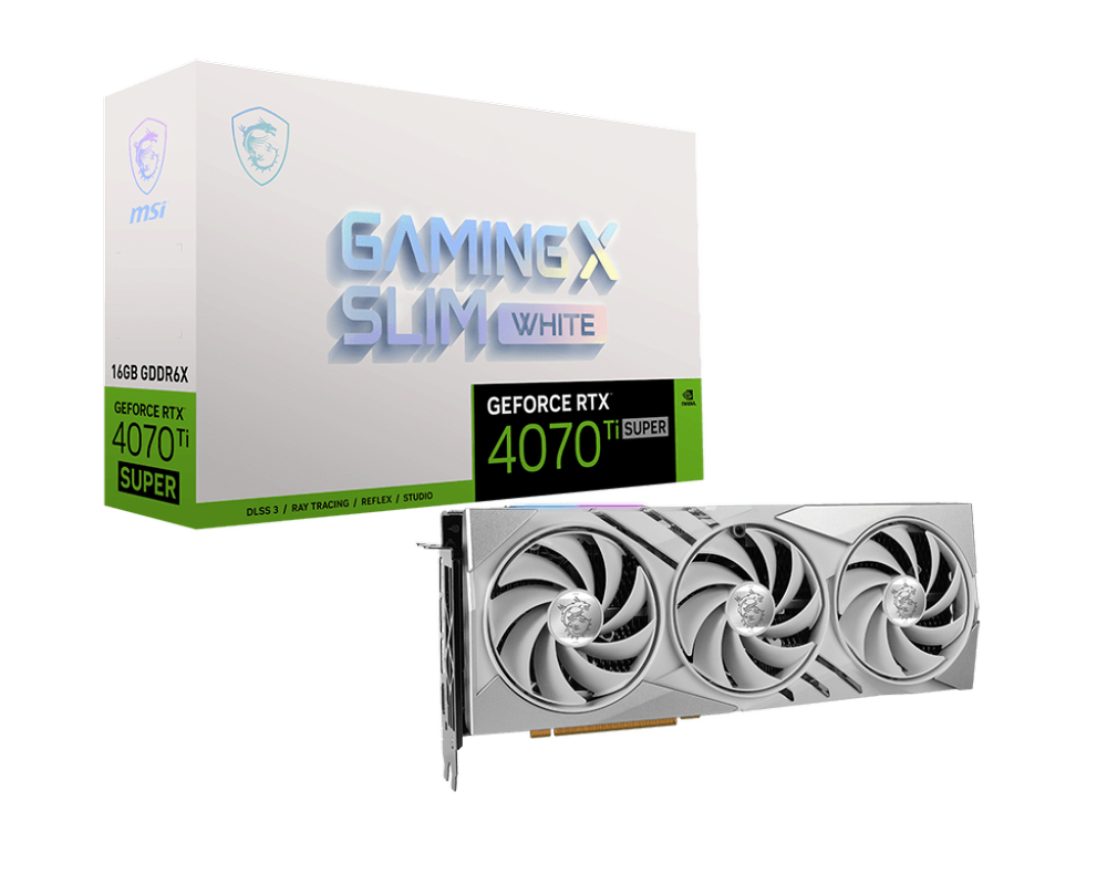 MSI GeForce RTX 4070 Ti Super Gaming X Slim White 16GB Nvidia Graphic Card
