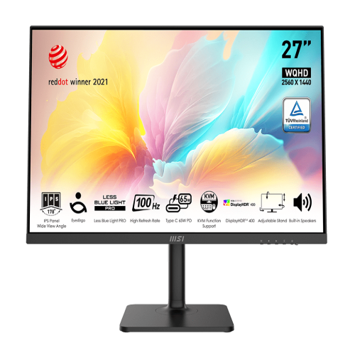 MSI Modern MD272QXP 27 Inch QHD 100Hz IPS Panel 115% SRGB 1ms Adaptive Sync IPS Gaming Monitor