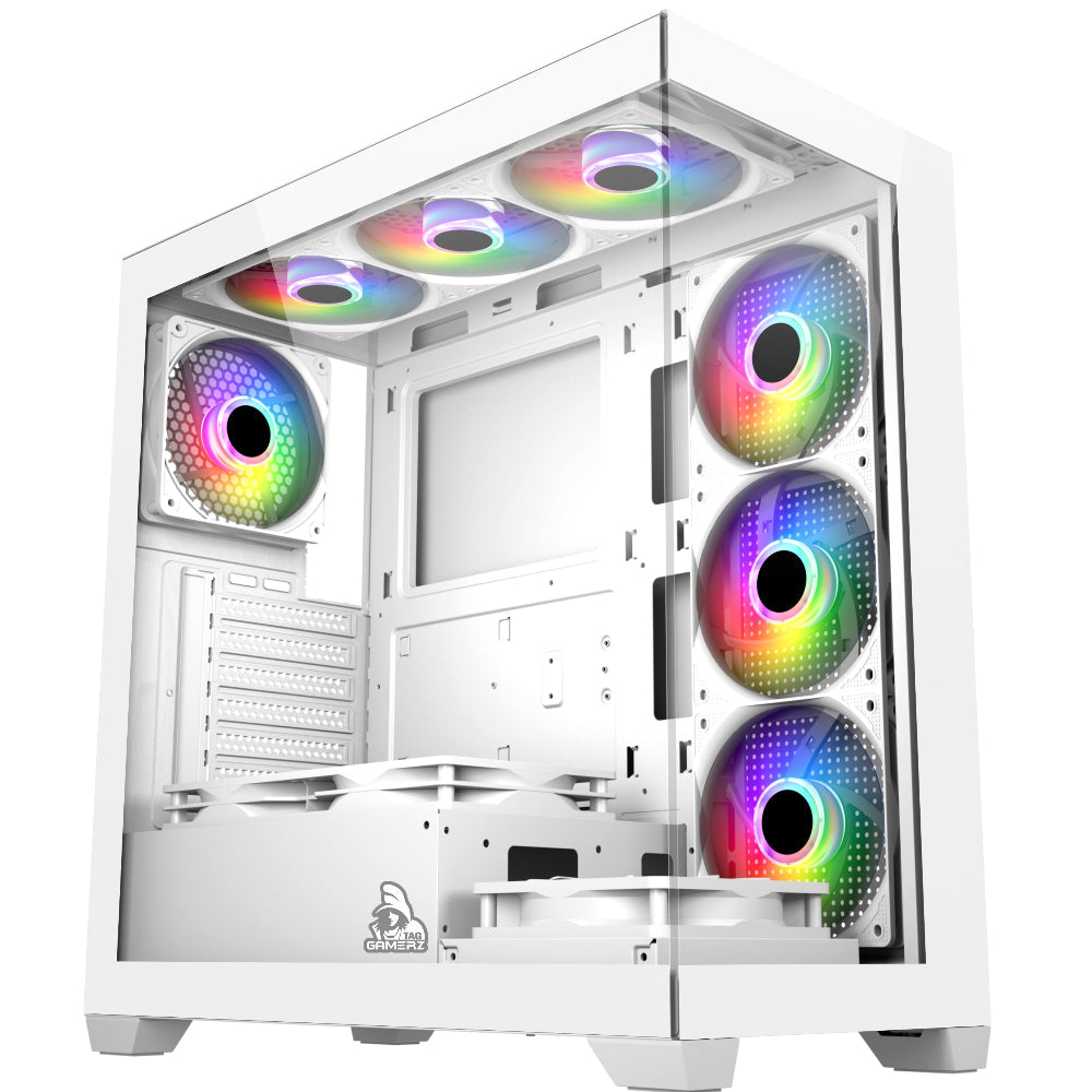 TAG Gamerz Luminor ARGB ATX Mid Tower Cabinet (White)