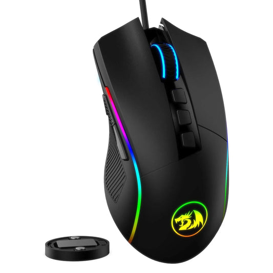 REDRAGON Lone Wolf 2 M721 Pro Wired Ergonomic Gaming Mouse ( M721-PRO ( 16000DPI / 10 Macro Button ) ( Black )