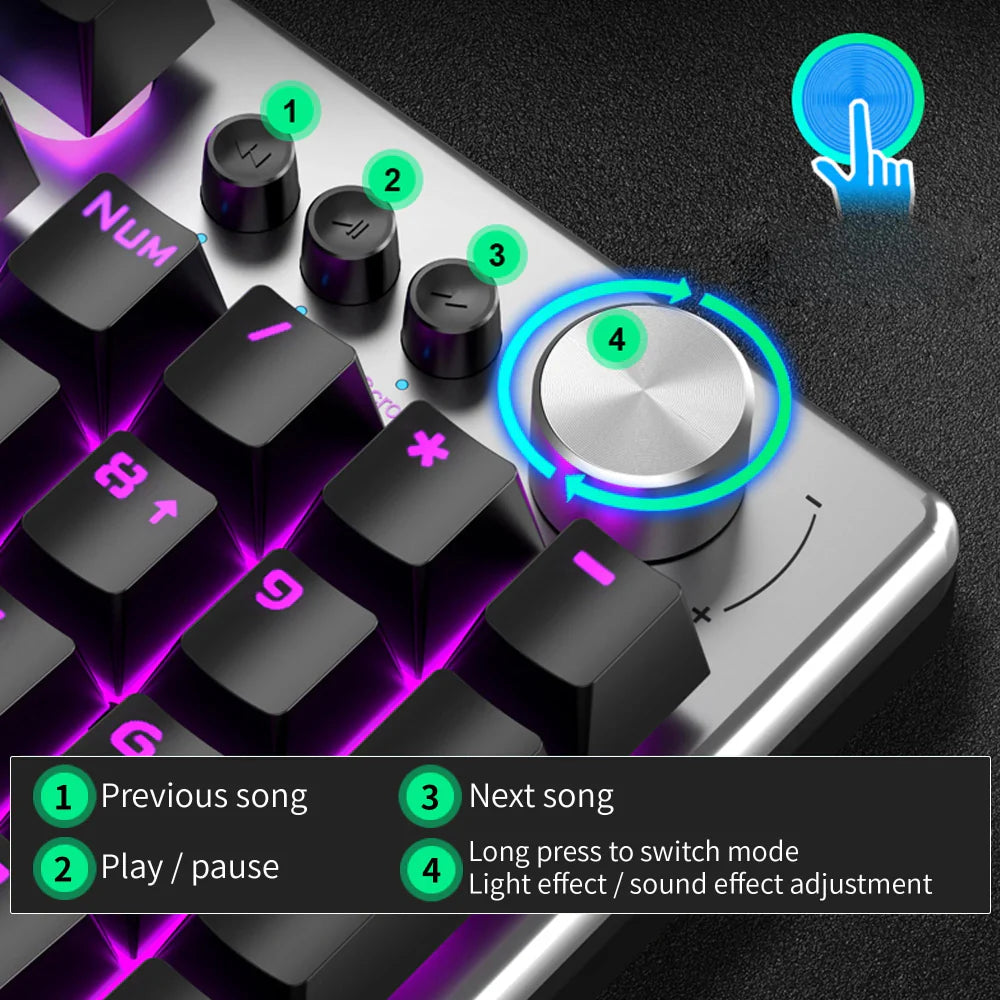 AULA F2028 Full Size RGB Wired Membrane Gaming Keyboard ( Black / Grey ) ( Membrane Switch ) (‎F2028)