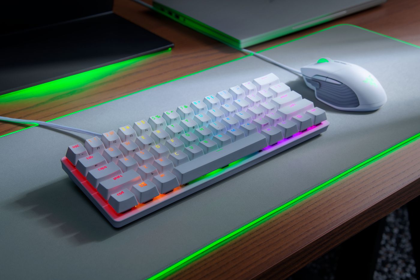 RAZER Huntsman Mini 60% RGB Optical Wired Gaming Keyboard ( Mercury ) ( Red Switch )