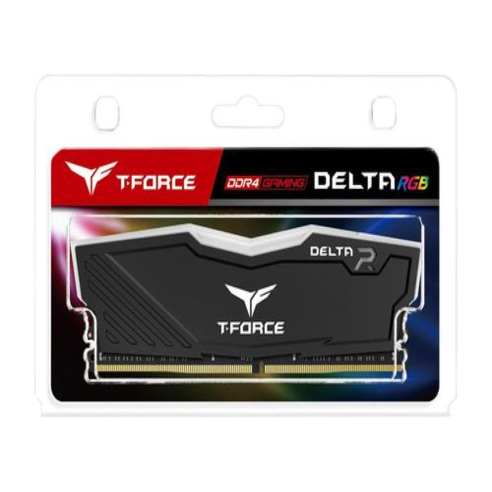 TEAMGROUP T-Force Delta RGB 16GB ( 16GB x 1 ) 3600MHz DDR4 RAM ( Black) ( CL18 )