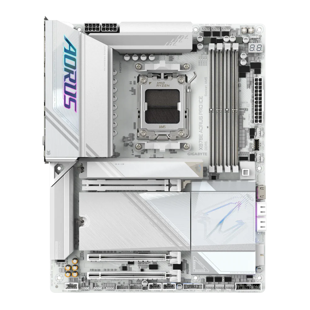 GIGABYTE X870E Aorus Pro ICE WIFI7 DDR5 AMD Motherboard ( White )